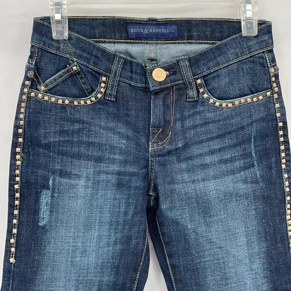 Rock & Republic Women’s Bootcut Jeans Sz 0M Blue Denim Kasandra New - Picture 2 of 13